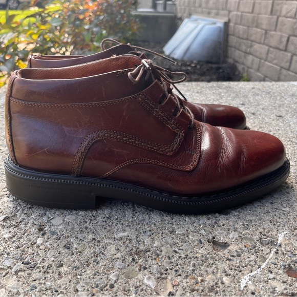 Johnston Murphy Vintage Welch Cut Round Toe Brown Leather Boots Men 9.5M - Picture 4 of 16